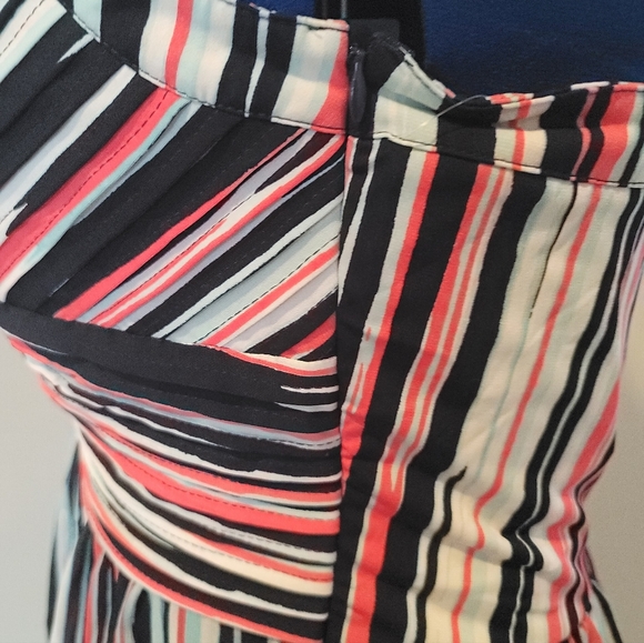 Chic Striped Maxi Dress in Coral, Navy, and White - Picture 6 of 7